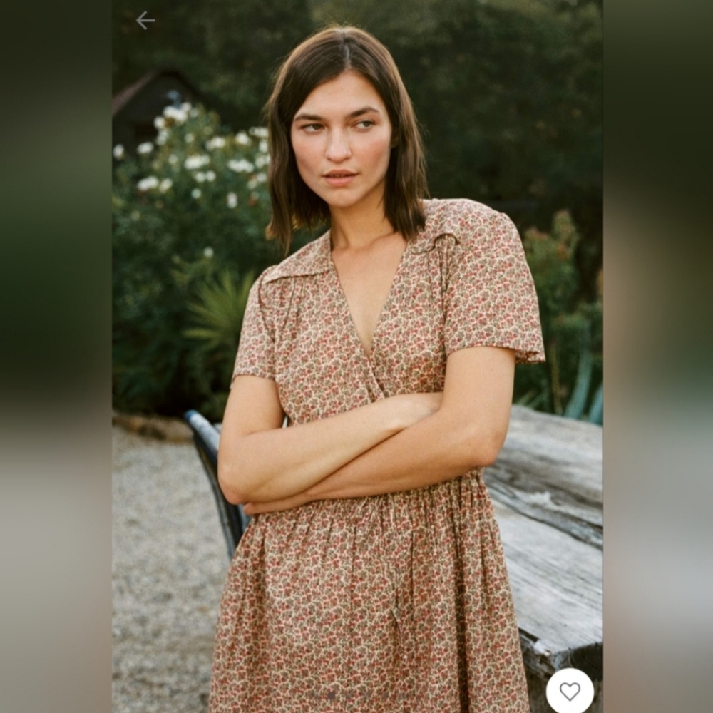 Simple Dawn Dress in Berry Ditsy Red